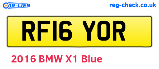 RF16YOR are the vehicle registration plates.