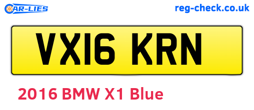 VX16KRN are the vehicle registration plates.