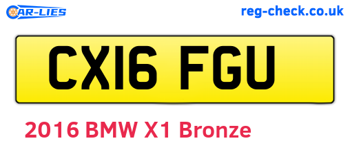 CX16FGU are the vehicle registration plates.