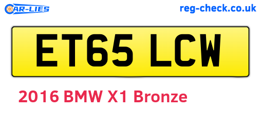 ET65LCW are the vehicle registration plates.