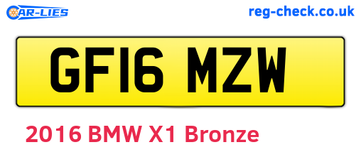 GF16MZW are the vehicle registration plates.