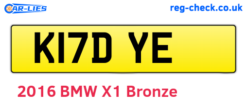 K17DYE are the vehicle registration plates.