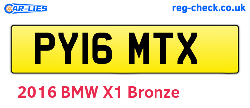 PY16MTX are the vehicle registration plates.