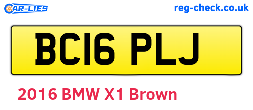 BC16PLJ are the vehicle registration plates.