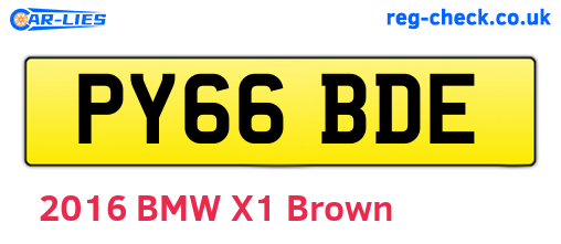 PY66BDE are the vehicle registration plates.