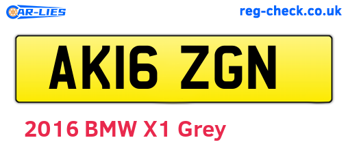 AK16ZGN are the vehicle registration plates.