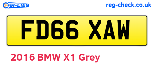 FD66XAW are the vehicle registration plates.