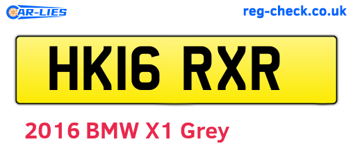 HK16RXR are the vehicle registration plates.