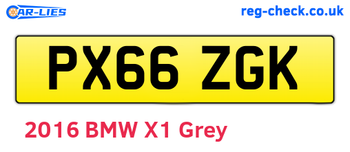 PX66ZGK are the vehicle registration plates.