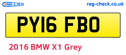 PY16FBO are the vehicle registration plates.
