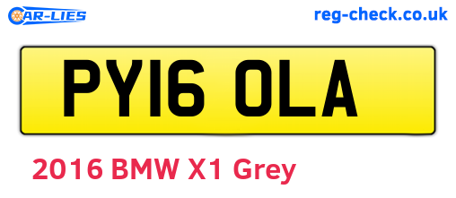 PY16OLA are the vehicle registration plates.