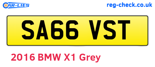 SA66VST are the vehicle registration plates.
