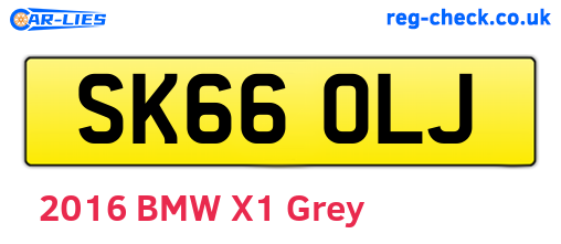 SK66OLJ are the vehicle registration plates.