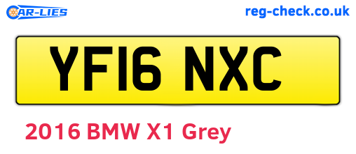 YF16NXC are the vehicle registration plates.