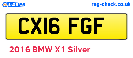 CX16FGF are the vehicle registration plates.