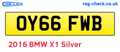 OY66FWB are the vehicle registration plates.