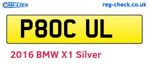 P80CUL are the vehicle registration plates.