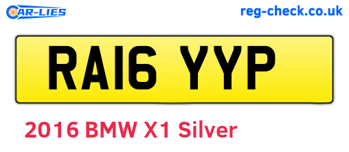RA16YYP are the vehicle registration plates.