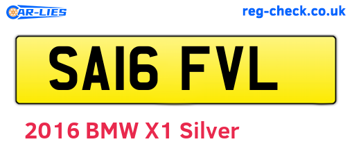 SA16FVL are the vehicle registration plates.