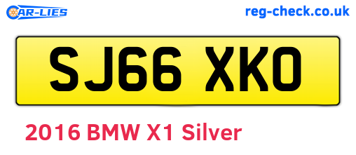 SJ66XKO are the vehicle registration plates.
