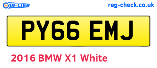 PY66EMJ are the vehicle registration plates.