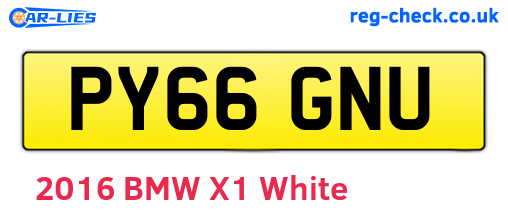 PY66GNU are the vehicle registration plates.