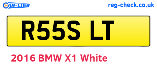 R55SLT are the vehicle registration plates.