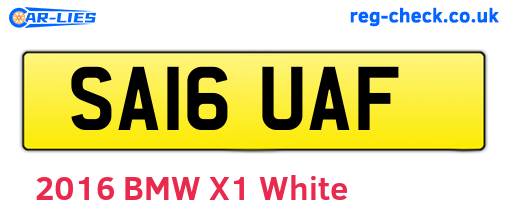 SA16UAF are the vehicle registration plates.