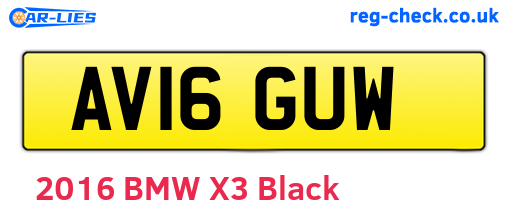 AV16GUW are the vehicle registration plates.