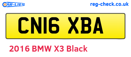 CN16XBA are the vehicle registration plates.