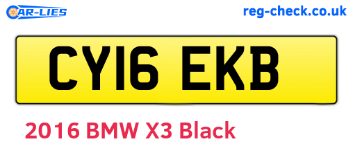 CY16EKB are the vehicle registration plates.