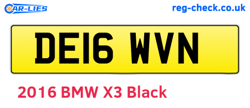 DE16WVN are the vehicle registration plates.