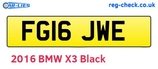 FG16JWE are the vehicle registration plates.
