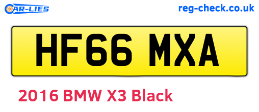 HF66MXA are the vehicle registration plates.