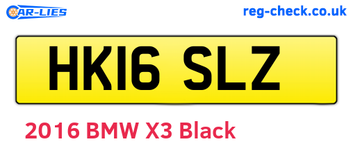 HK16SLZ are the vehicle registration plates.