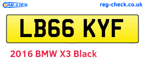 LB66KYF are the vehicle registration plates.