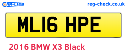 ML16HPE are the vehicle registration plates.
