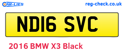 ND16SVC are the vehicle registration plates.