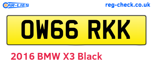 OW66RKK are the vehicle registration plates.