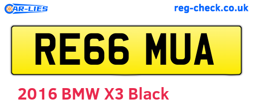RE66MUA are the vehicle registration plates.