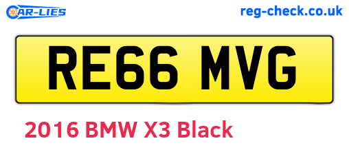 RE66MVG are the vehicle registration plates.