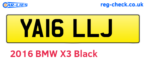 YA16LLJ are the vehicle registration plates.