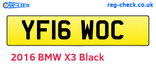 YF16WOC are the vehicle registration plates.