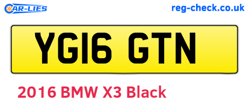 YG16GTN are the vehicle registration plates.