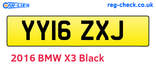 YY16ZXJ are the vehicle registration plates.