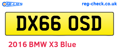 DX66OSD are the vehicle registration plates.