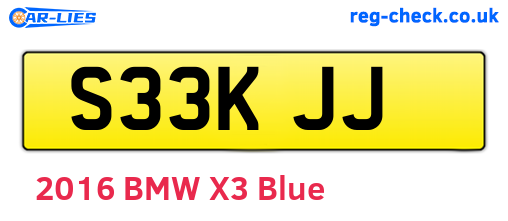 S33KJJ are the vehicle registration plates.