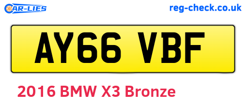 AY66VBF are the vehicle registration plates.