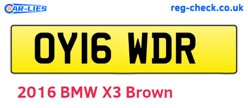 OY16WDR are the vehicle registration plates.