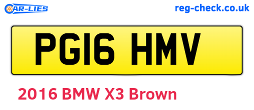 PG16HMV are the vehicle registration plates.